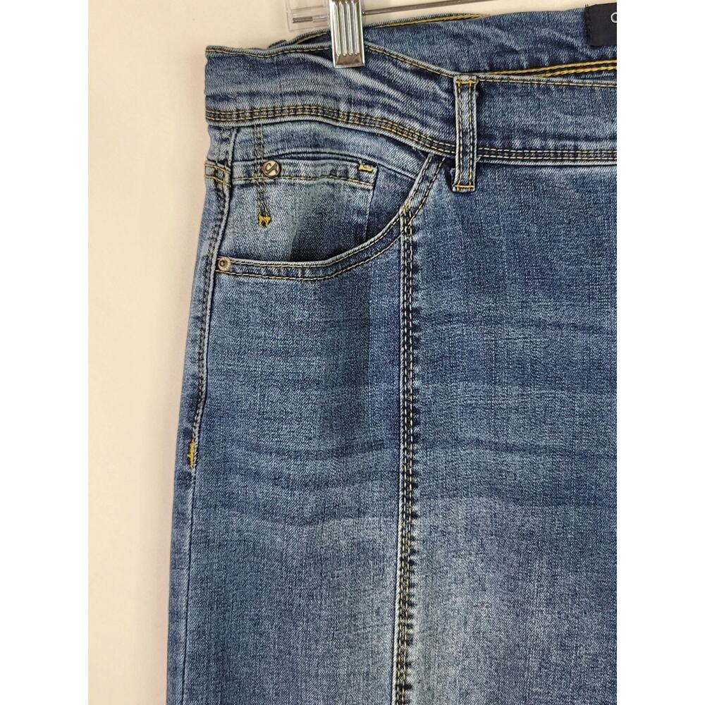 Retro CURVE APPEAL High-Rise Front Seam Medium Wash Blue Denim Jeans Size 14 - Picture 2 of 7